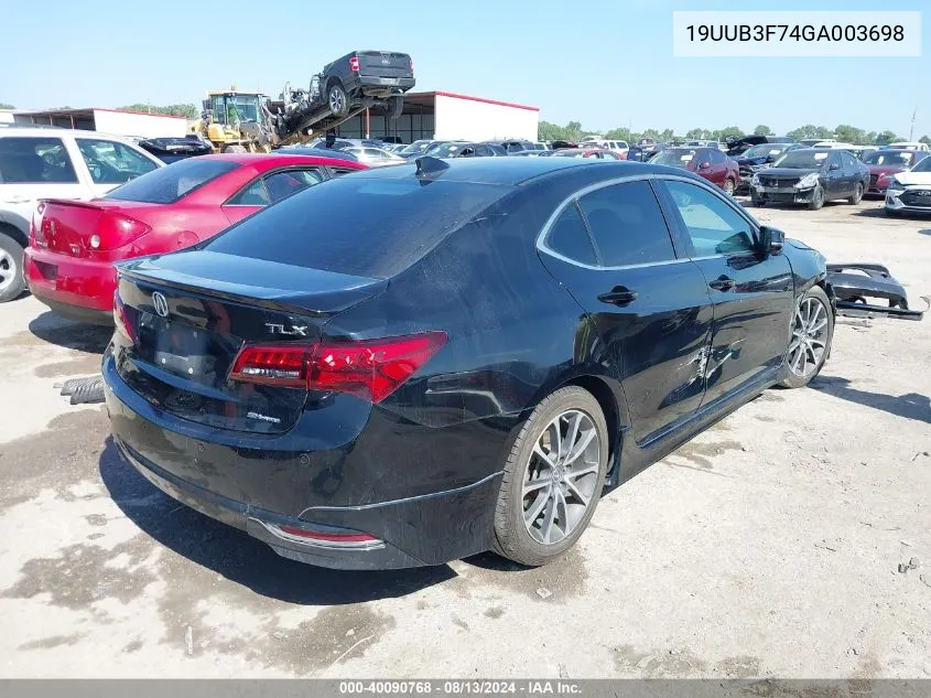 2016 Acura Tlx Advance VIN: 19UUB3F74GA003698 Lot: 40090768