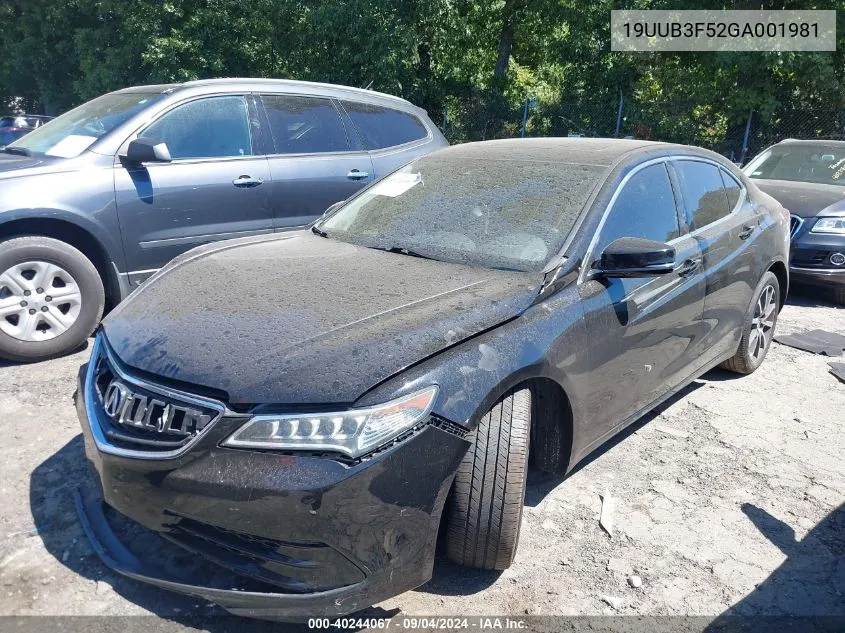 19UUB3F52GA001981 2016 Acura Tlx V6 Tech