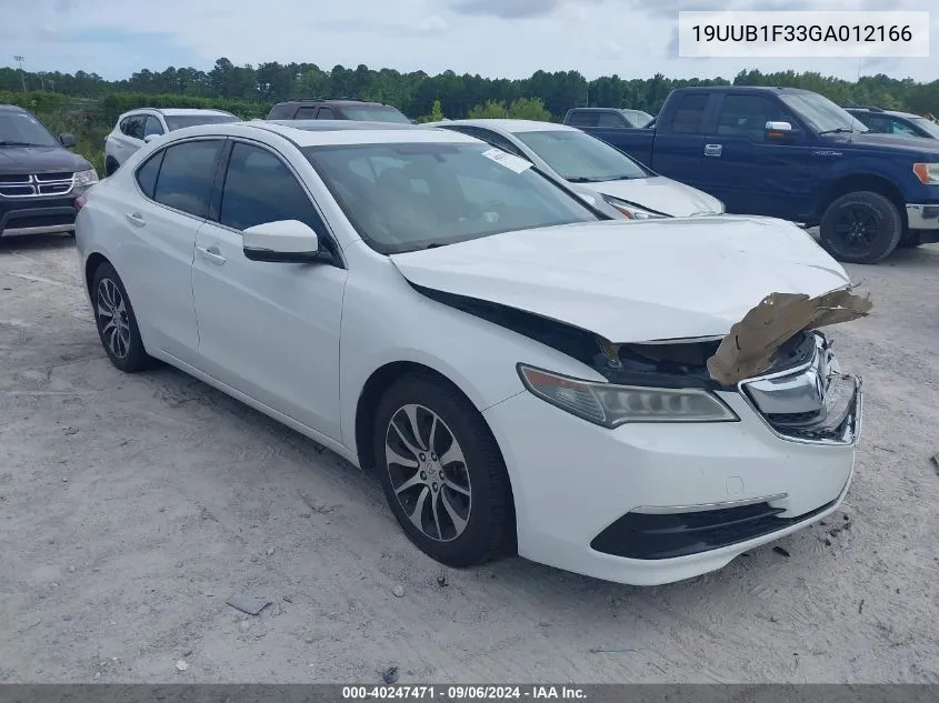 2016 Acura Tlx VIN: 19UUB1F33GA012166 Lot: 40247471