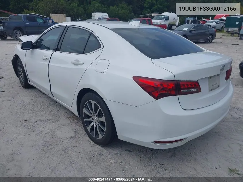 2016 Acura Tlx VIN: 19UUB1F33GA012166 Lot: 40247471