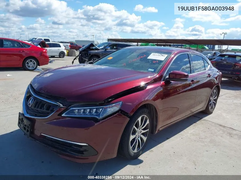 2016 Acura Tlx Tech VIN: 19UUB1F58GA003948 Lot: 40338255