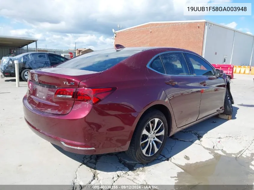 2016 Acura Tlx Tech VIN: 19UUB1F58GA003948 Lot: 40338255