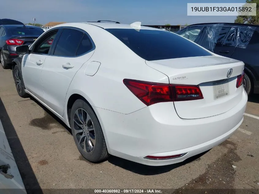 2016 Acura Tlx VIN: 19UUB1F33GA015892 Lot: 40360982