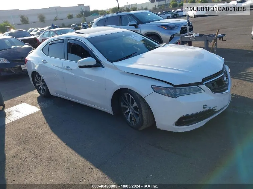 2016 Acura Tlx VIN: 19UUB1F31GA001828 Lot: 40493005