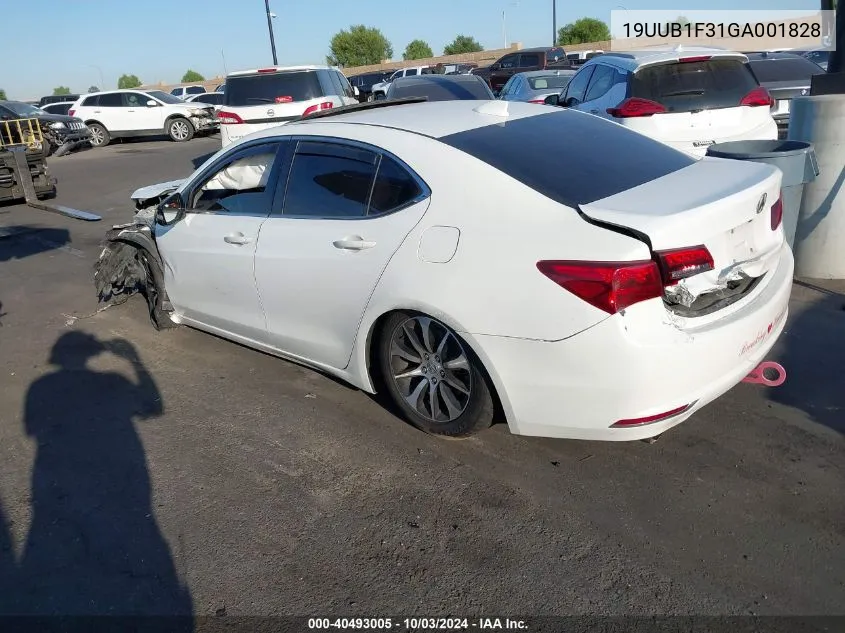 2016 Acura Tlx VIN: 19UUB1F31GA001828 Lot: 40493005