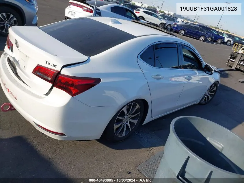 2016 Acura Tlx VIN: 19UUB1F31GA001828 Lot: 40493005