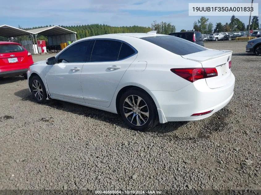 2016 Acura Tlx VIN: 19UUB1F35GA001833 Lot: 40555054