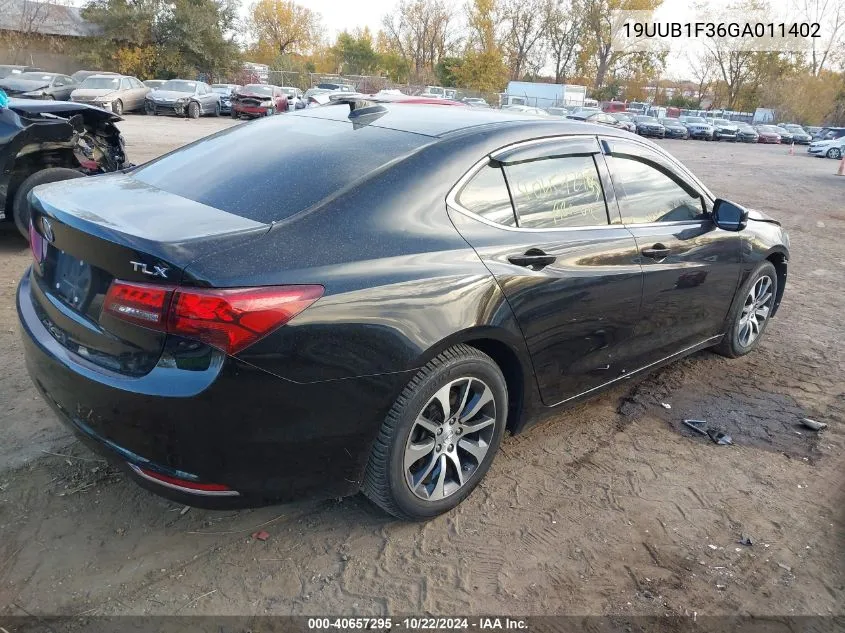 2016 Acura Tlx VIN: 19UUB1F36GA011402 Lot: 40657295