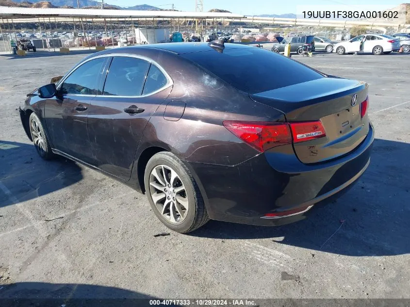 2016 Acura Tlx VIN: 19UUB1F38GA001602 Lot: 40717333