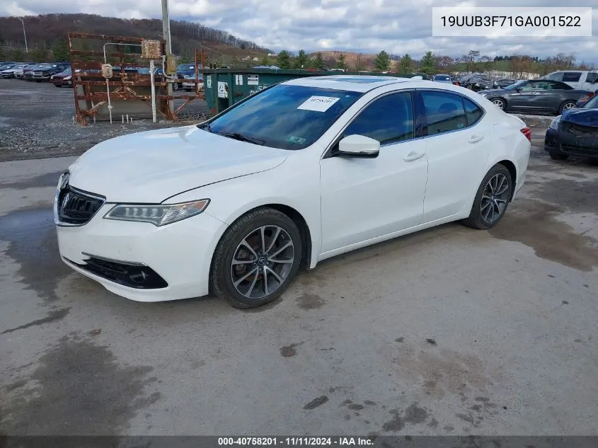 19UUB3F71GA001522 2016 Acura Tlx V6 Advance