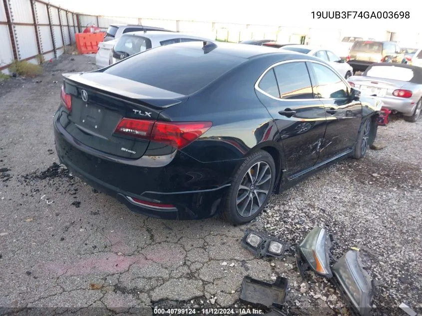 2016 Acura Tlx V6 Advance VIN: 19UUB3F74GA003698 Lot: 40799124