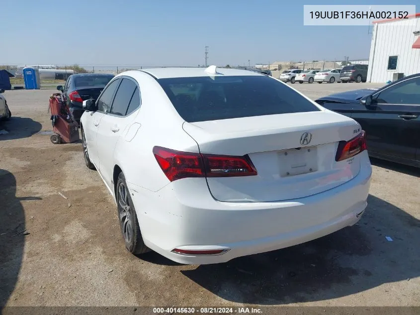 2017 Acura Tlx VIN: 19UUB1F36HA002152 Lot: 40145630