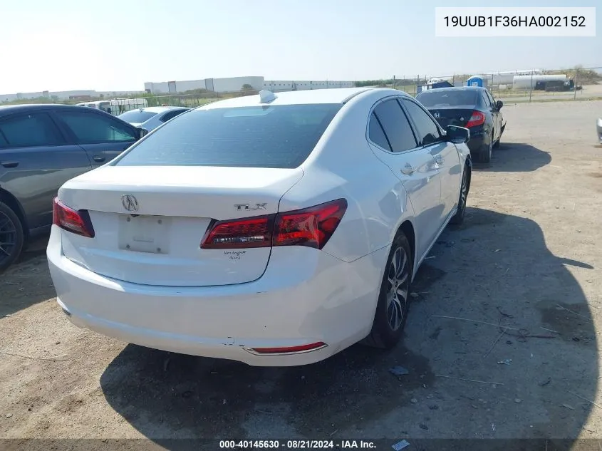 2017 Acura Tlx VIN: 19UUB1F36HA002152 Lot: 40145630