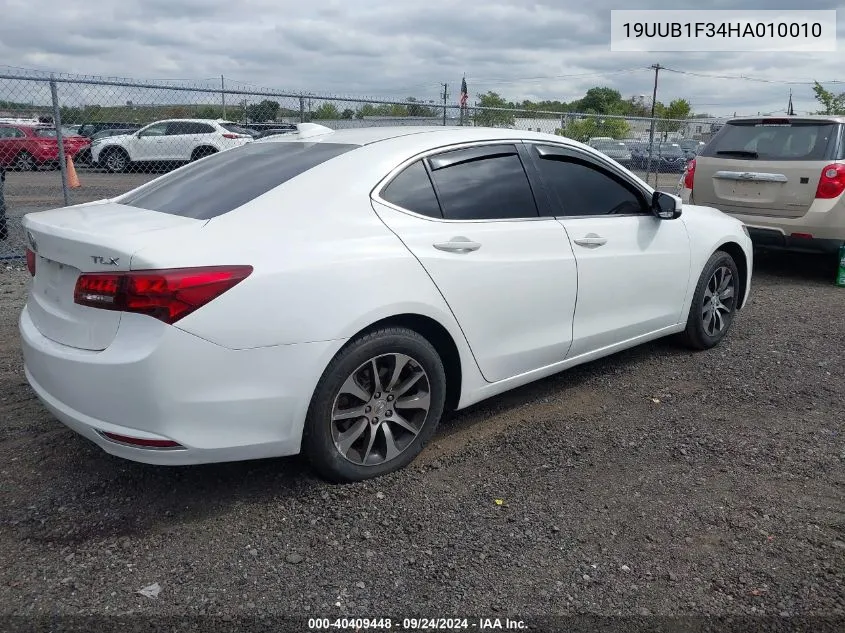 2017 Acura Tlx VIN: 19UUB1F34HA010010 Lot: 40409448