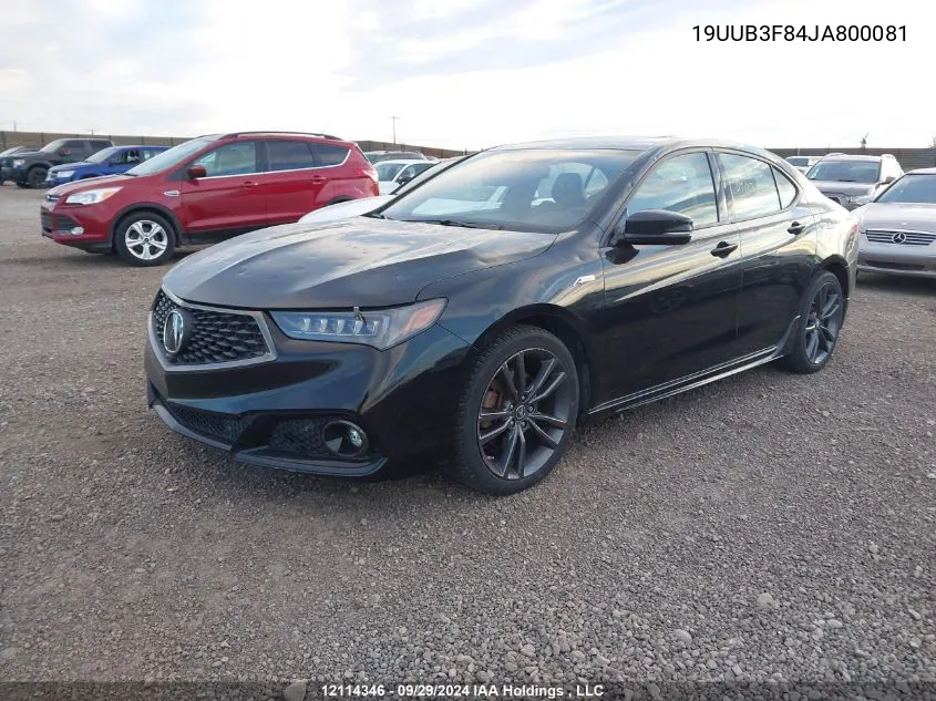 2018 Acura Tlx Elite VIN: 19UUB3F84JA800081 Lot: 12114346