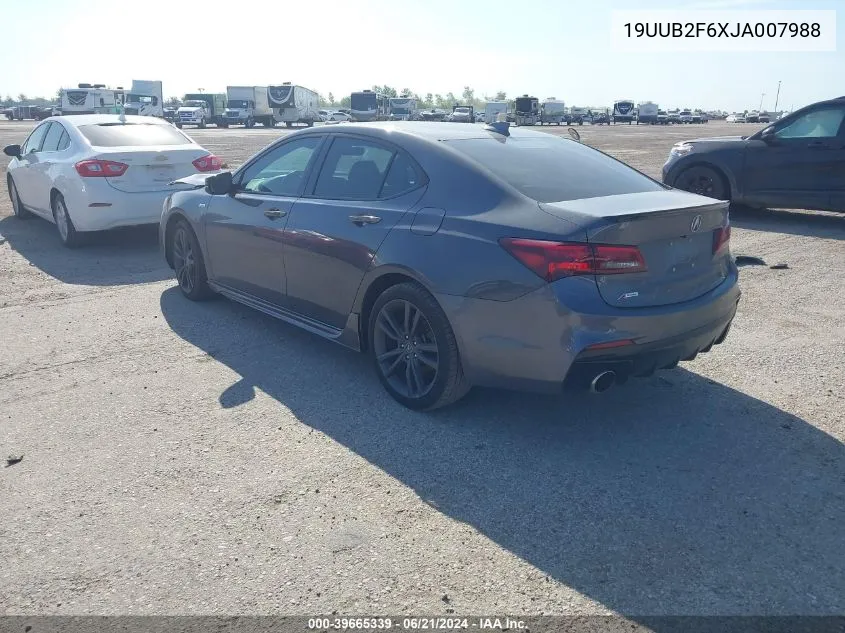 2018 Acura Tlx Tech A-Spec Pkgs VIN: 19UUB2F6XJA007988 Lot: 39665339