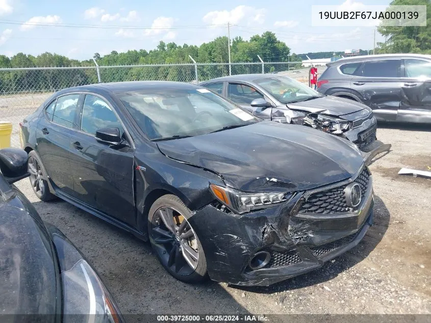 2018 Acura Tlx Tech A-Spec Pkgs VIN: 19UUB2F67JA000139 Lot: 39725000