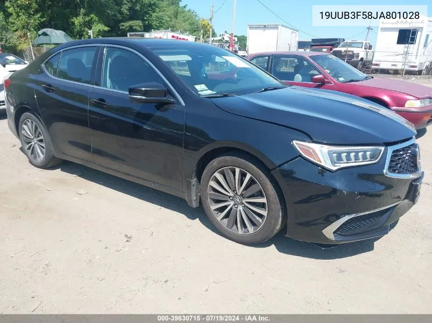 2018 Acura Tlx Tech Pkg VIN: 19UUB3F58JA801028 Lot: 39830715