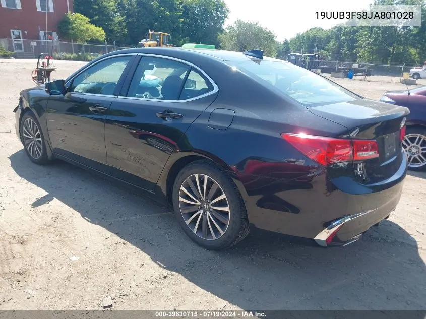 19UUB3F58JA801028 2018 Acura Tlx Tech Pkg