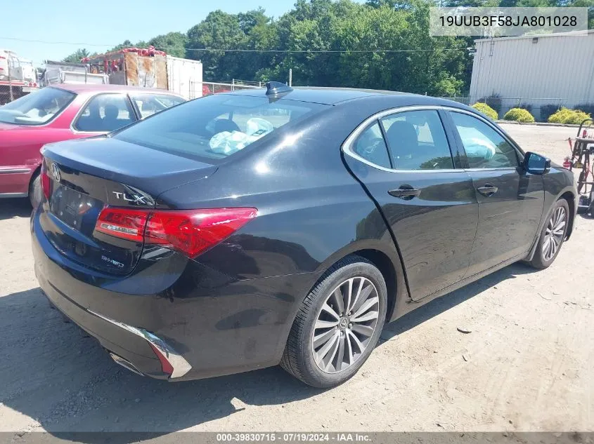 19UUB3F58JA801028 2018 Acura Tlx Tech Pkg