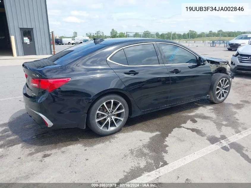 2018 Acura Tlx VIN: 19UUB3F34JA002846 Lot: 39831979