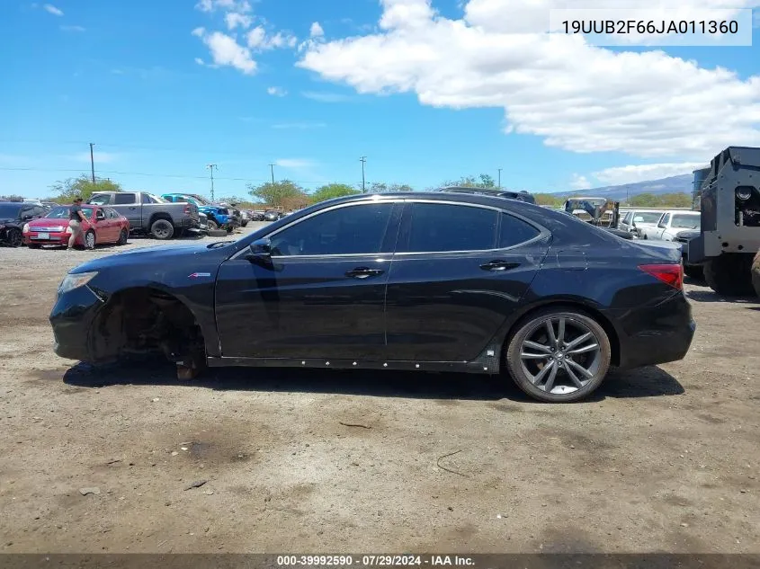 2018 Acura Tlx Tech A-Spec Pkgs VIN: 19UUB2F66JA011360 Lot: 39992590