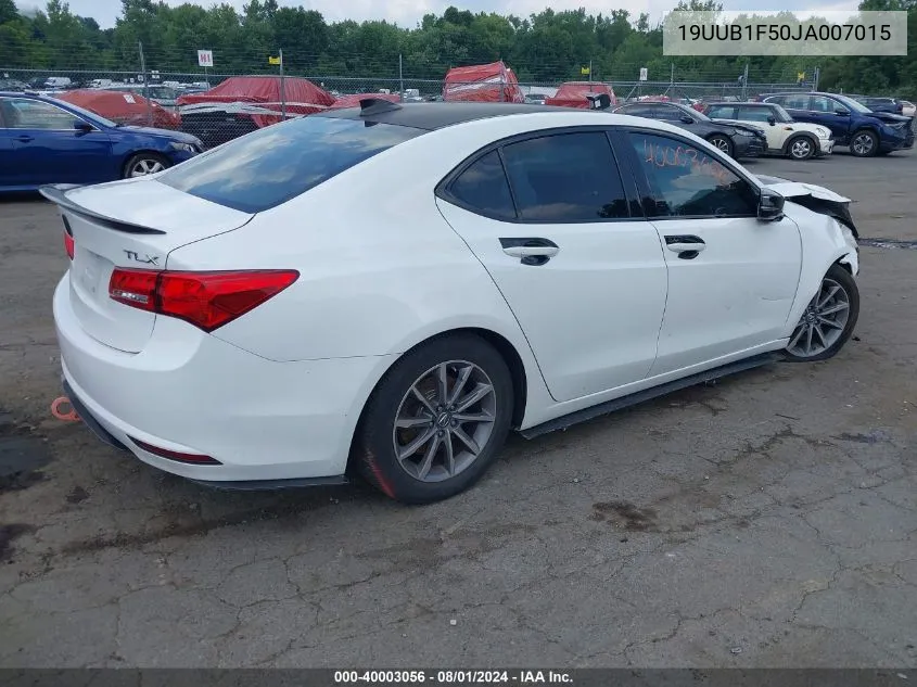 2018 Acura Tlx Tech Pkg VIN: 19UUB1F50JA007015 Lot: 40003056