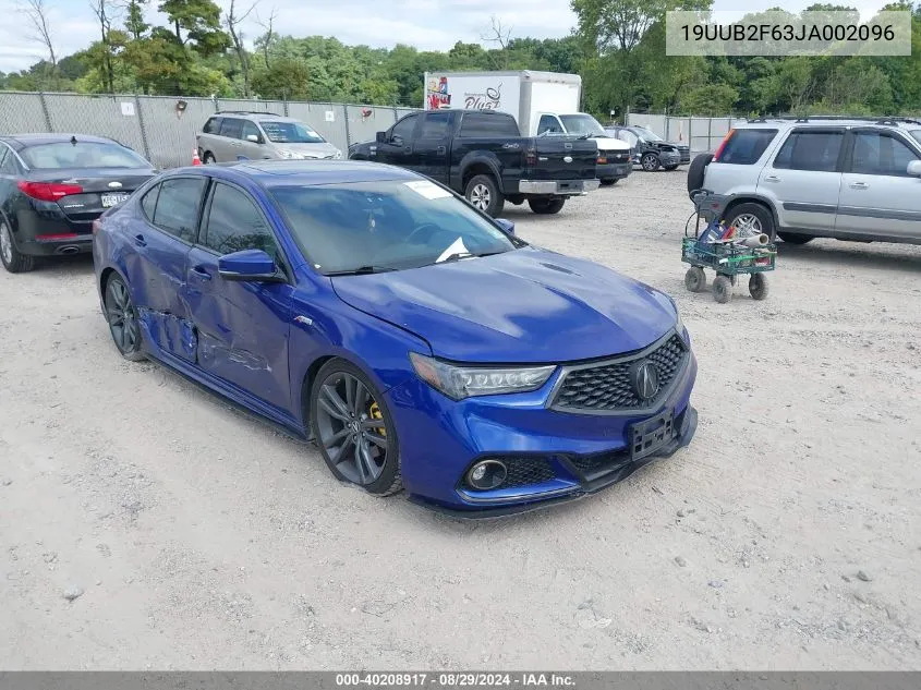 2018 Acura Tlx Tech A-Spec Pkgs VIN: 19UUB2F63JA002096 Lot: 40208917