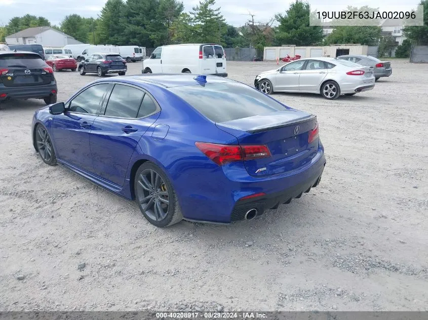 2018 Acura Tlx Tech A-Spec Pkgs VIN: 19UUB2F63JA002096 Lot: 40208917