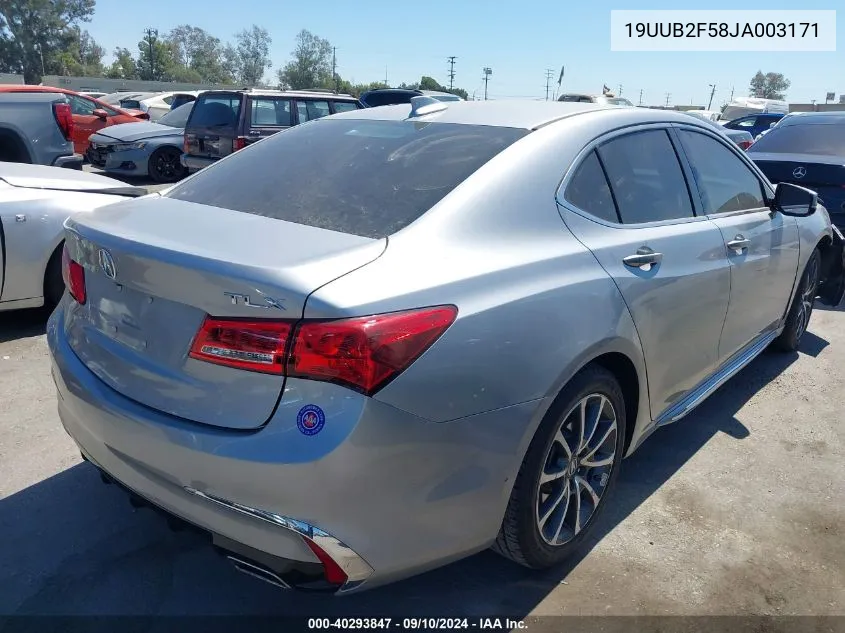 2018 Acura Tlx Tech VIN: 19UUB2F58JA003171 Lot: 40293847