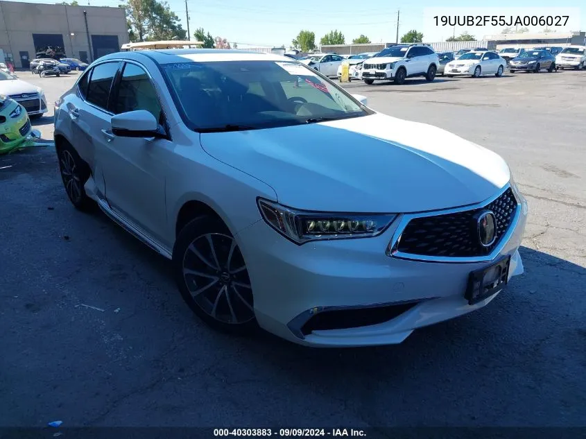 2018 Acura Tlx Tech Pkg VIN: 19UUB2F55JA006027 Lot: 40303883