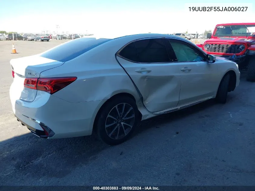 2018 Acura Tlx Tech Pkg VIN: 19UUB2F55JA006027 Lot: 40303883