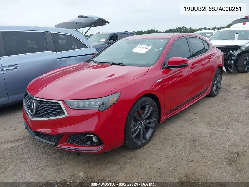 2018 Acura Tlx Tech A-Spec Pkgs VIN: 19UUB2F68JA008251 Lot: 40405156