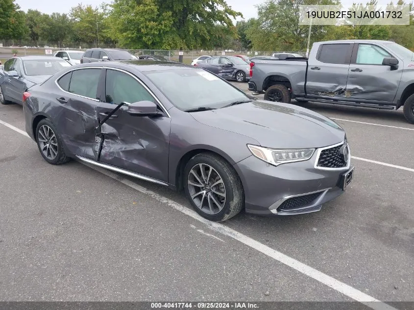 2018 Acura Tlx Tech Pkg VIN: 19UUB2F51JA001732 Lot: 40417744