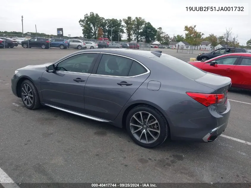 2018 Acura Tlx Tech Pkg VIN: 19UUB2F51JA001732 Lot: 40417744