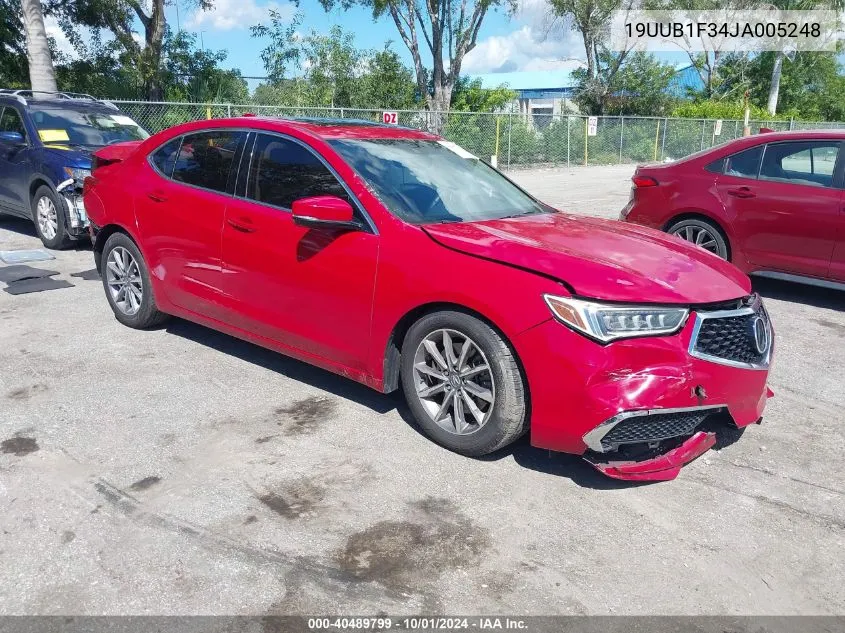 2018 Acura Tlx VIN: 19UUB1F34JA005248 Lot: 40489799