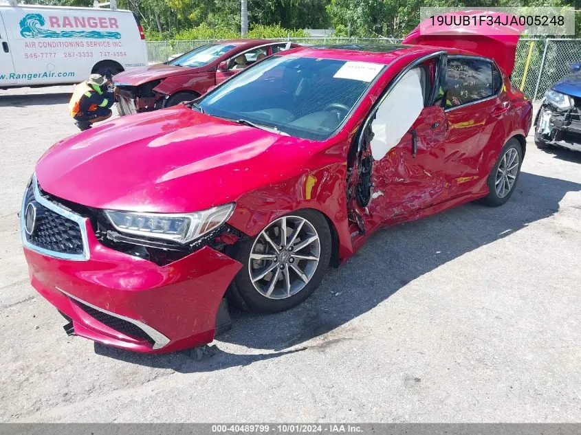 2018 Acura Tlx VIN: 19UUB1F34JA005248 Lot: 40489799