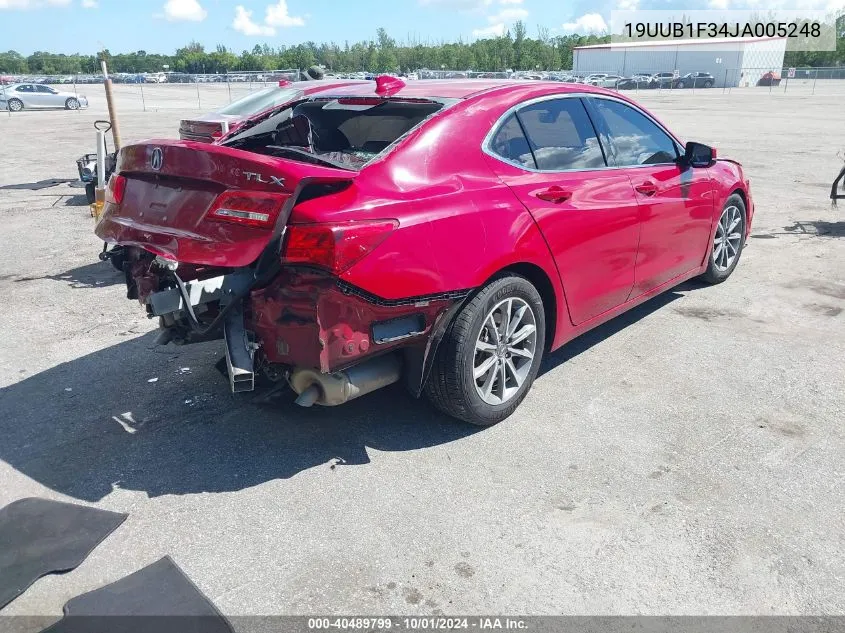 2018 Acura Tlx VIN: 19UUB1F34JA005248 Lot: 40489799