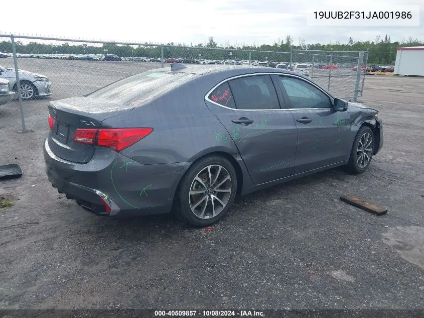 2018 Acura Tlx VIN: 19UUB2F31JA001986 Lot: 40509857