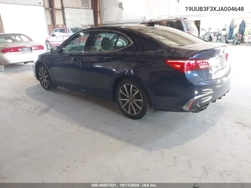 2018 Acura Tlx VIN: 19UUB3F3XJA004648 Lot: 40581021