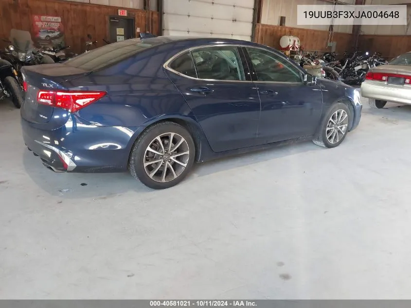 2018 Acura Tlx VIN: 19UUB3F3XJA004648 Lot: 40581021