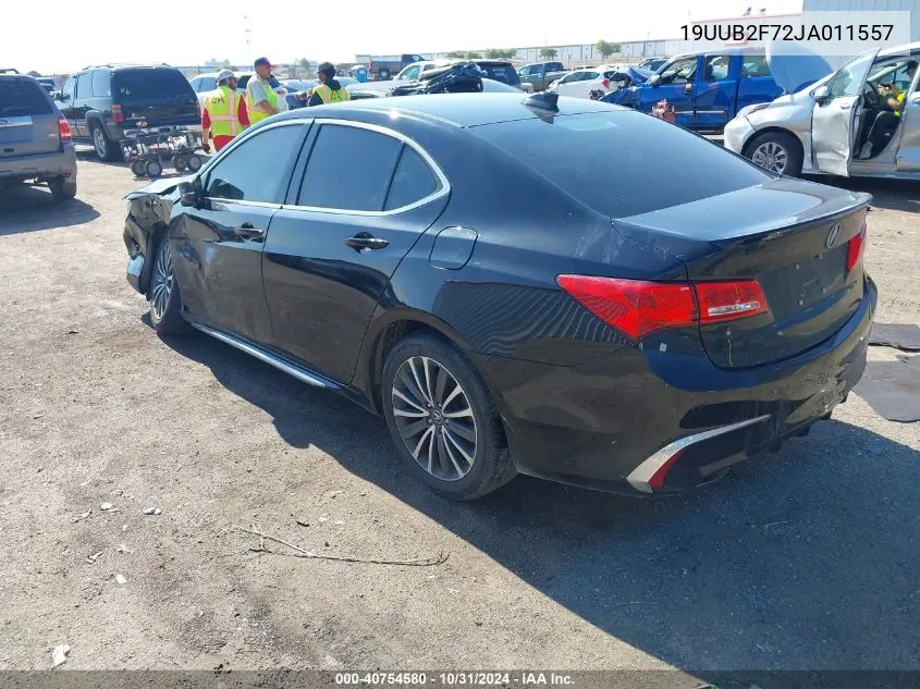 2018 Acura Tlx Advance Pkg VIN: 19UUB2F72JA011557 Lot: 40754580