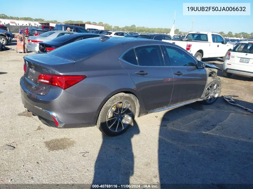 2018 Acura Tlx Tech Pkg VIN: 19UUB2F50JA006632 Lot: 40769116