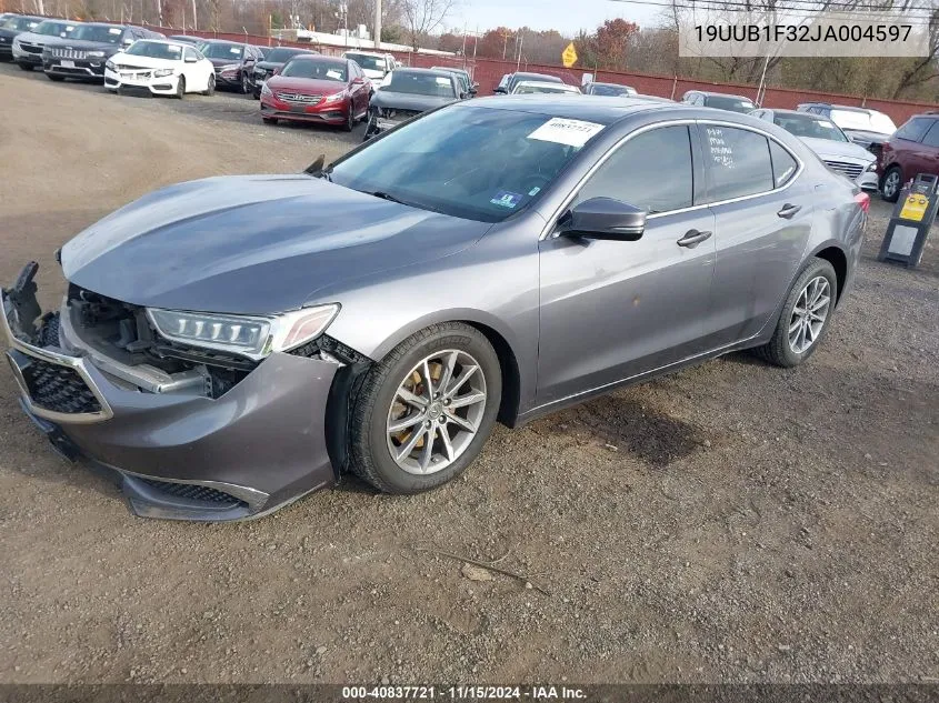 2018 Acura Tlx VIN: 19UUB1F32JA004597 Lot: 40837721