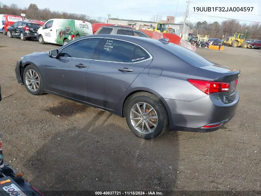 2018 Acura Tlx VIN: 19UUB1F32JA004597 Lot: 40837721