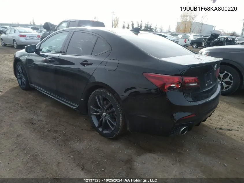 2019 Acura Tlx VIN: 19UUB1F68KA800220 Lot: 12137323