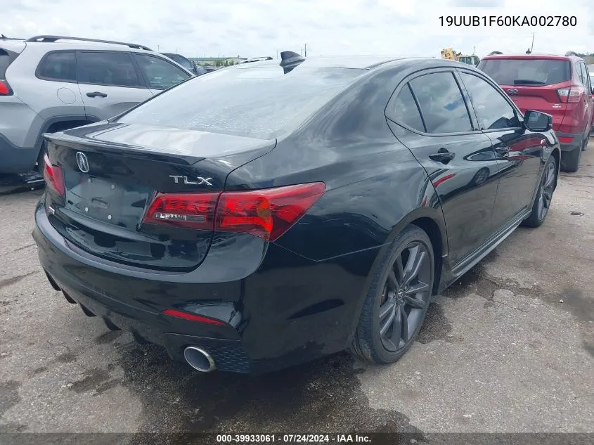 2019 Acura Tlx Tech A-Spec Pkgs VIN: 19UUB1F60KA002780 Lot: 39933061