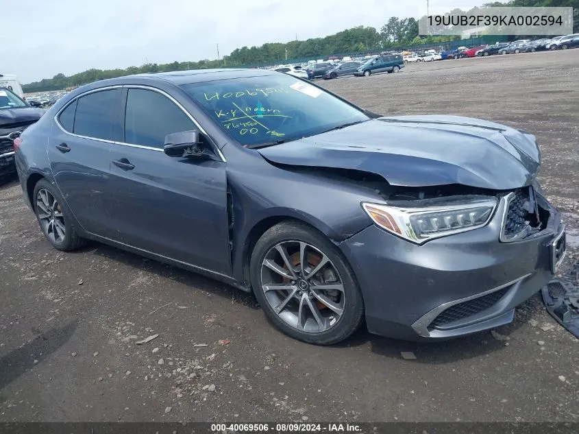 2019 Acura Tlx Standard VIN: 19UUB2F39KA002594 Lot: 40069506