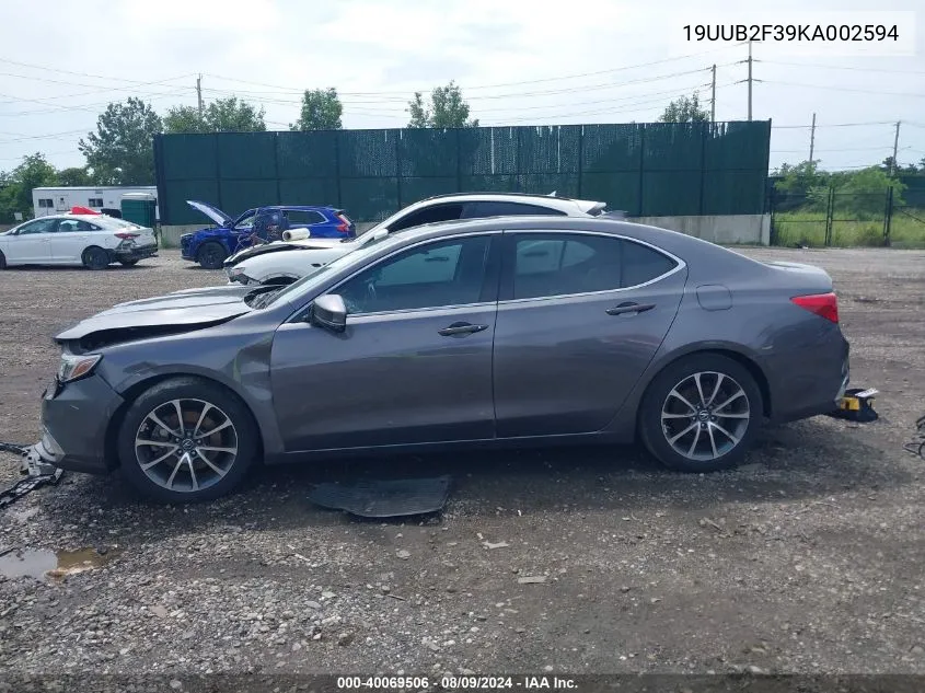 2019 Acura Tlx Standard VIN: 19UUB2F39KA002594 Lot: 40069506