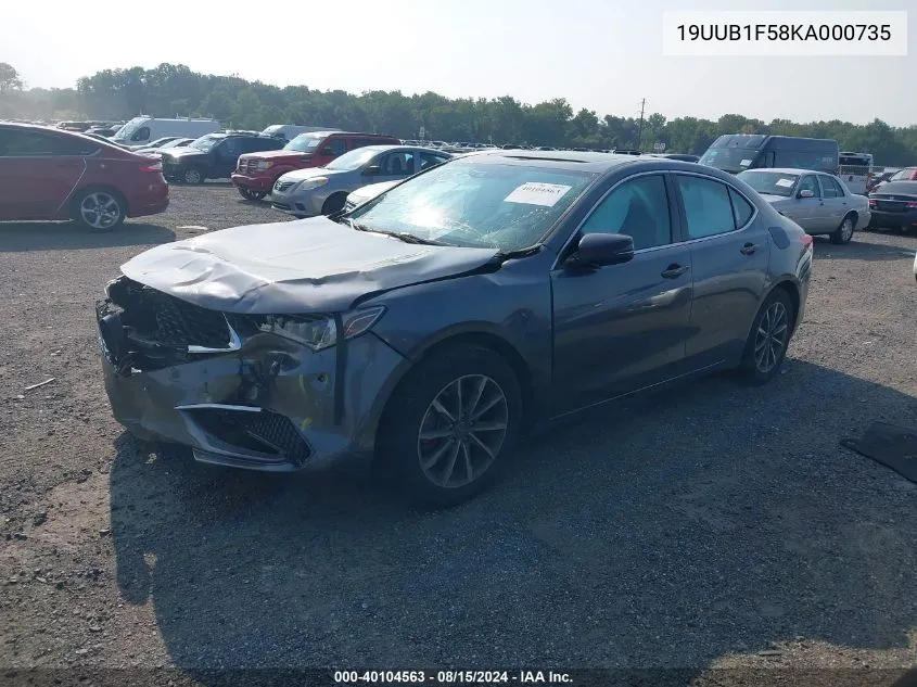 19UUB1F58KA000735 2019 Acura Tlx Tech Pkg